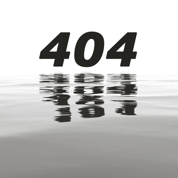 水の反射を含む 404 エラーの図 — ストック写真