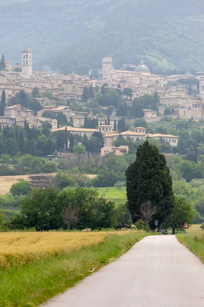 Landschap Weergave Van Assisi Overdag Italië — Stockfoto