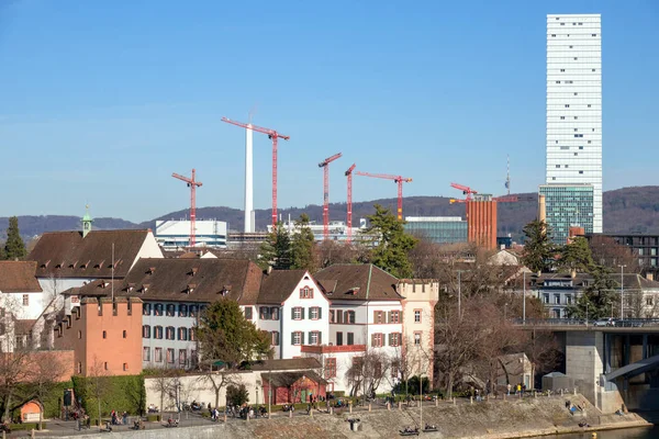 Baukräne Bei Basel Schweiz — Stockfoto