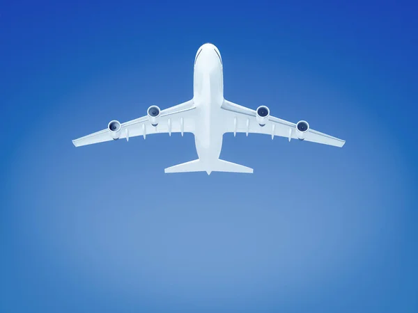 Een Groot Vliegtuig Blauwe Hemel Achtergrond Illustratie — Stockfoto