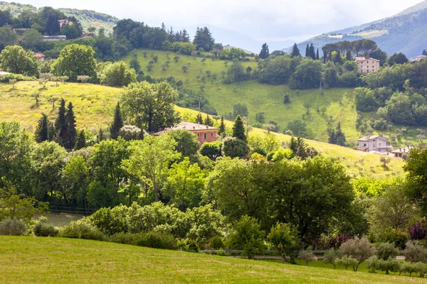 Ein Bild Von Häusern Landschaft Marche Italien — Stockfoto