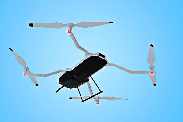 Brinquedo Drone Azul Céu Fundo Ilustração — Fotografia de Stock