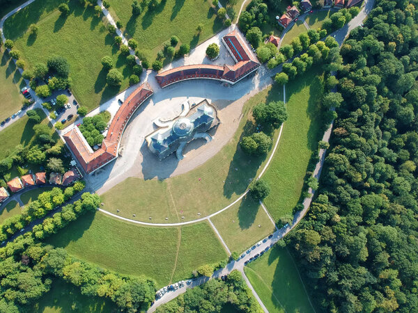 aerial view of famous castle Solitude at Stuttgart, Germany
