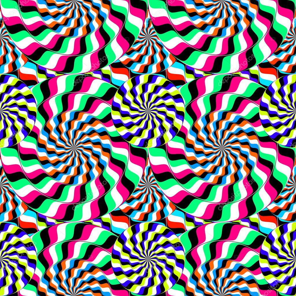 optical Illusion moving circles seamless background
