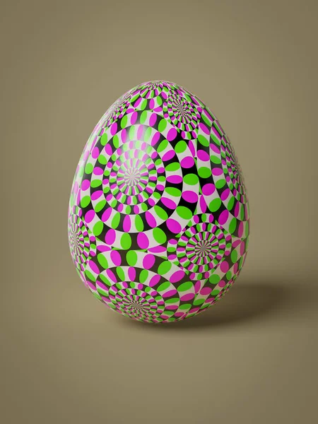 Egg with optical illusion movement pattern isolated — Stock Photo, Image