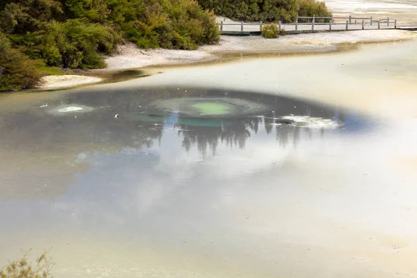 Vista Atividade Geotérmica Rotorua Nova Zelândia — Fotografia de Stock