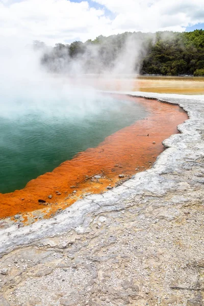 Pohled Horké Šumivé Jezero Novém Zélandu — Stock fotografie
