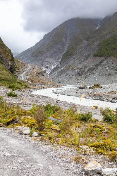 Beskåda Franz Josef Glaciärberg Nyazeeländskt — Stockfoto