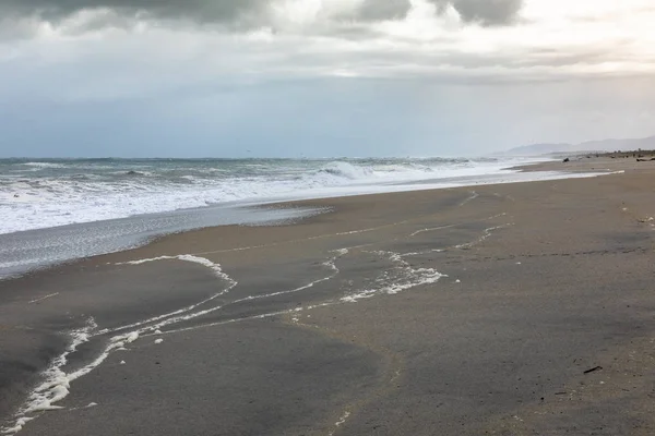 Vista Della Spiaggia Sabbia Sud Ovest Della Nuova Zelanda — Foto Stock