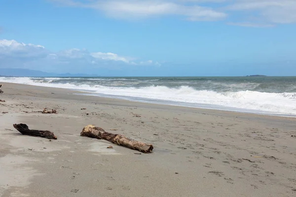 Uitzicht Zandstrand Zuid West Nieuw Zeeland — Stockfoto