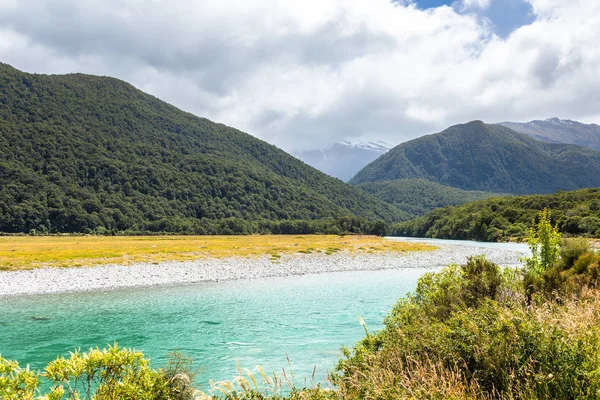 Vista Del Río Haast Landsborough Valley Nueva Zelanda —  Fotos de Stock