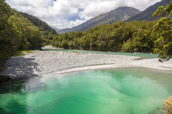 Vista Del Río Haast Landsborough Valley Nueva Zelanda —  Fotos de Stock