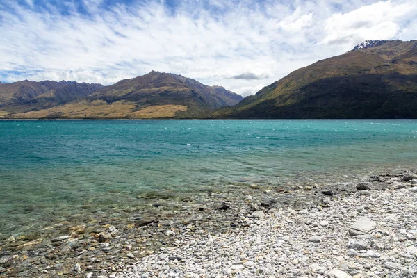 Pohled Jezero Wanaka Jihu Nového Zélandu Dne — Stock fotografie