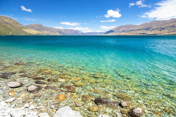 Uitzicht Lake Wanaka Het Zuiden Van Nieuw Zeeland Overdag — Stockfoto