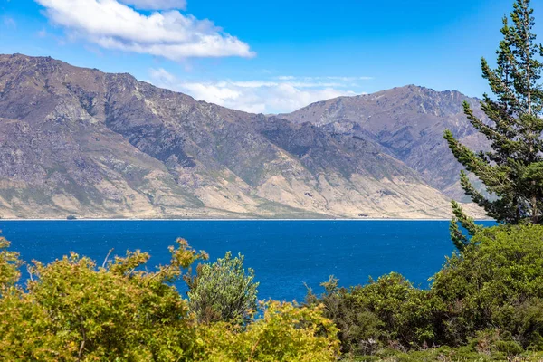 Vista Del Lago Wanaka Sur Nueva Zelanda Durante Día — Foto de Stock