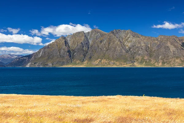 Pohled Jezero Wanaka Jihu Nového Zélandu Dne — Stock fotografie