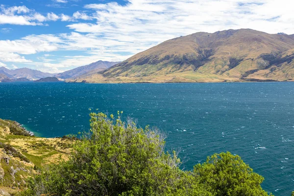 Uitzicht Lake Wanaka Het Zuiden Van Nieuw Zeeland Overdag — Stockfoto