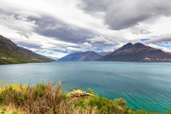Widok Jezioro Wakatipu Południowej Nowej Zelandii — Zdjęcie stockowe