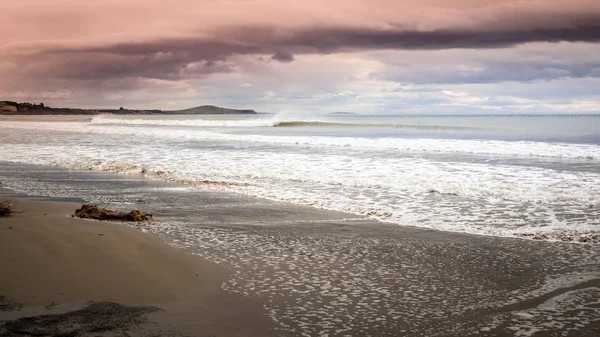 Kilátás Sziklák Strandon Moeraki Zéland — Stock Fotó