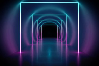 neon ışıkları tünel arka plan
