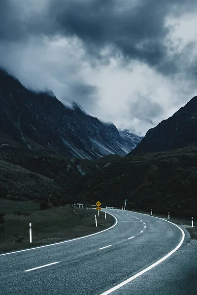 Strada Verso Orizzonte Nuova Zelanda Isola Meridionale — Foto Stock