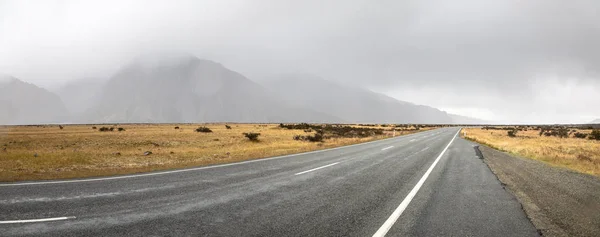 Estrada Para Horizonte Nova Zelândia Ilha Sul — Fotografia de Stock