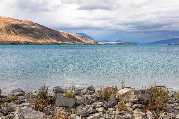 Widok Turkusowy Jezioro Tekapo Nowej Zelandii — Zdjęcie stockowe