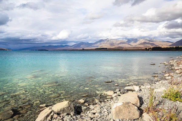 Vista Lago Azul Turquesa Tekapo Nova Zelândia — Fotografia de Stock