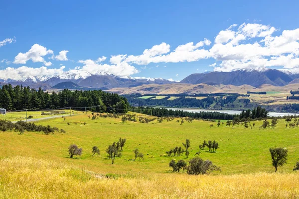 Vista Panoramica Delle Alpi Montane Nel Sud Della Nuova Zelanda — Foto Stock