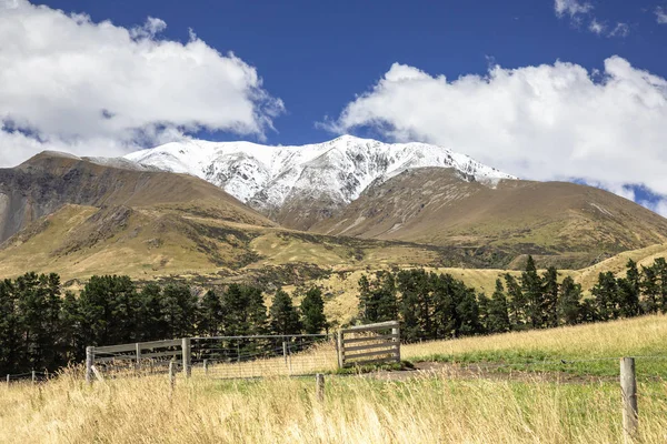 Vista Del Paisaje Los Alpes Montaña Sur Nueva Zelanda Durante — Foto de Stock