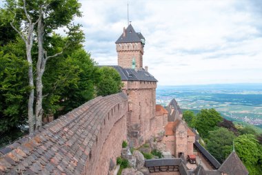 view of Haut-Koenigsbourg castle in France clipart