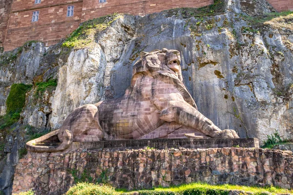 Ein Bild Der Löwenstatue Der Festung Von Belfort France — Stockfoto