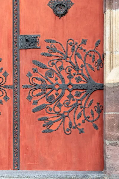 View Door Saint Theobald Church Thann — Stock Photo, Image