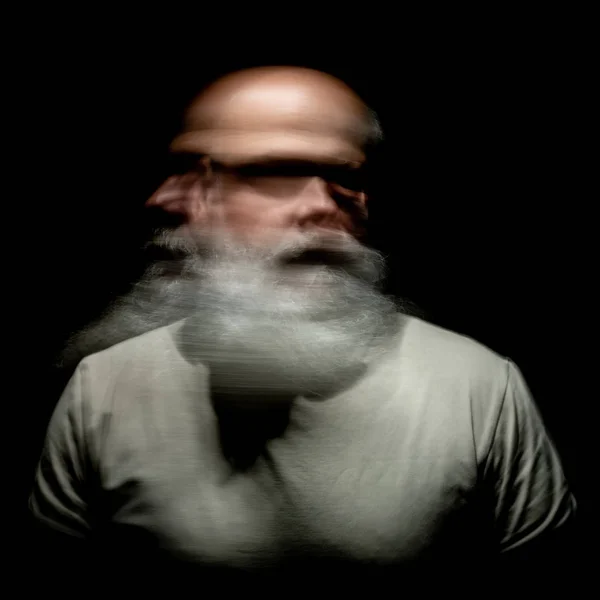 Bearded man motion blur portrait — Stock Photo, Image