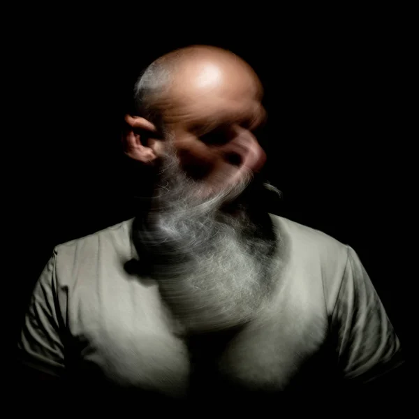 Szakállas férfi motion blur portré — Stock Fotó
