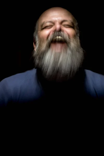 Bearded man motion blur portrait — Stock Photo, Image