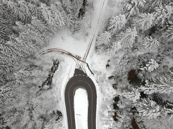 Zwarte Woud winter landschap antenne Bekijk Duitsland — Stockfoto