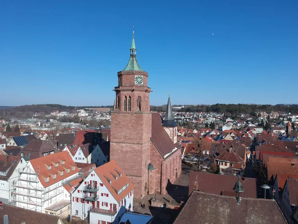 Letecký pohled přes Weil der Stadt Baden Wuerttemberg Německo — Stock fotografie