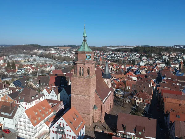 Letecký pohled přes Weil der Stadt Baden Wuerttemberg Německo — Stock fotografie