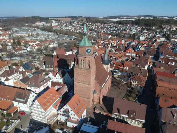 Letecký pohled přes Weil der Stadt Baden Wuerttemberg Německo — Stock fotografie