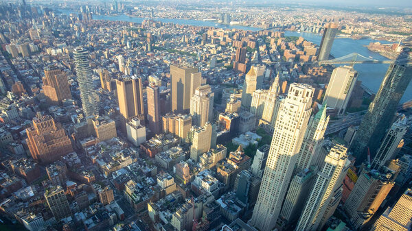 An image of Manhattan New York from above