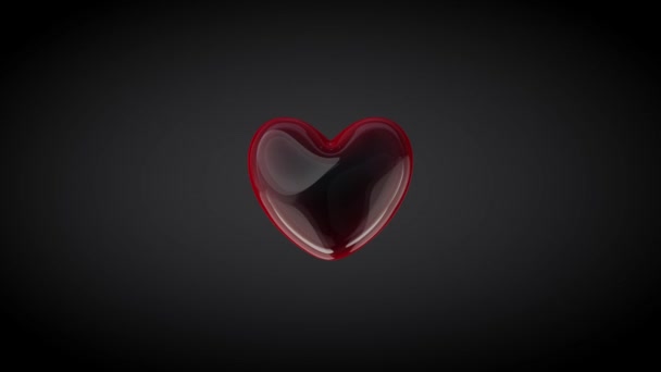 Herzschlag Auf Schwarzem Hintergrund — Stockvideo