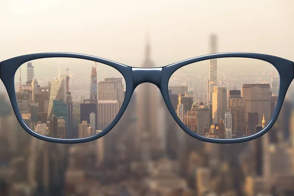 View Glasses Cityscape — Stock Photo, Image