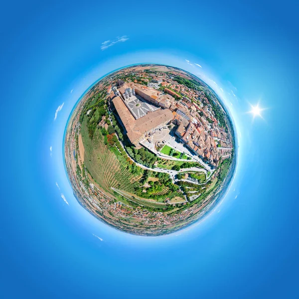 Little planet Basilica della Santa Casa Loreto Italien — Stockfoto