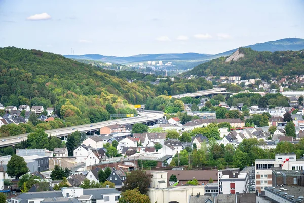 Letecký pohled na federální silnici na Siegen Německo — Stock fotografie