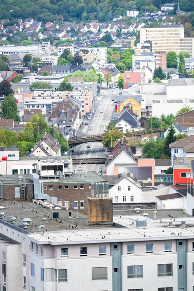 Widok z lotu ptaka na Siegen Niemcy — Zdjęcie stockowe