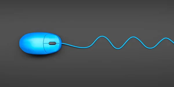 Mouse del computer blu — Foto Stock