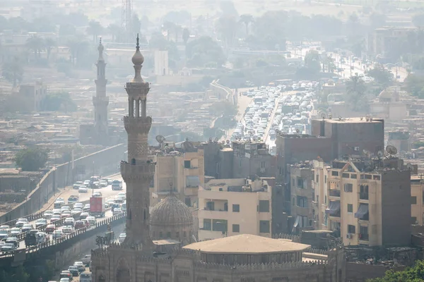 Τοπίο κυκλοφορίας στο Κάιρο Αίγυπτος — Φωτογραφία Αρχείου
