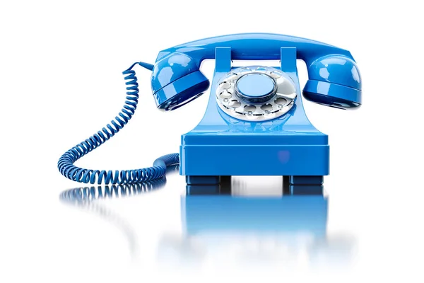 Viejo teléfono de marcación turquesa — Foto de Stock