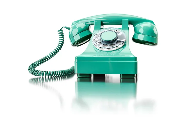 Oude groene inbel telefoon — Stockfoto